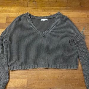 Aeropostale cropped gray sweater size medium